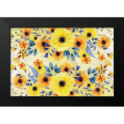 Yellow Summer Blooming  Black Modern Wood Framed Art Print by Kimberly, Allen