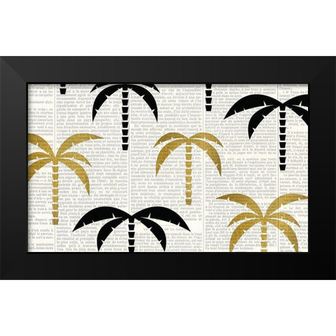 Newspaper Tropics 1 Black Modern Wood Framed Art Print by Kimberly, Allen
