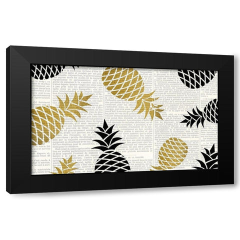 Newspaper Tropics 2 Black Modern Wood Framed Art Print by Kimberly, Allen