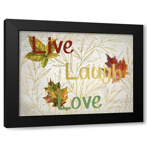 Sentimental Leaves Black Modern Wood Framed Art Print by Kimberly, Allen