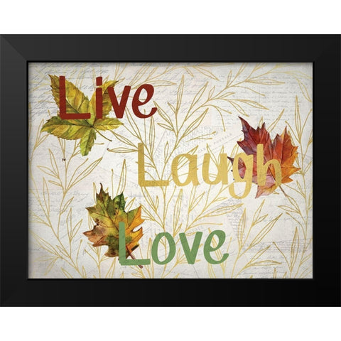 Sentimental Leaves Black Modern Wood Framed Art Print by Kimberly, Allen