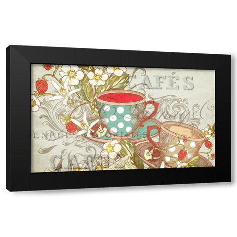 Coffee or Tea Black Modern Wood Framed Art Print by Kimberly, Allen