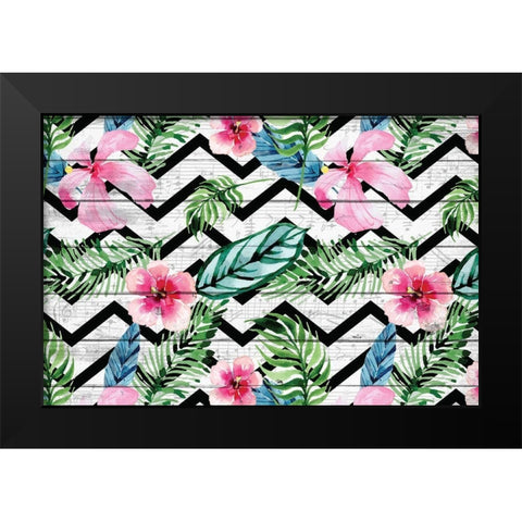 Tropic Notes Black Modern Wood Framed Art Print by Kimberly, Allen