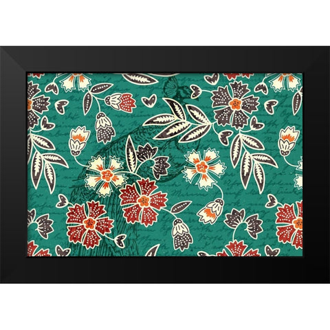 Hidden Peacock 1 Black Modern Wood Framed Art Print by Kimberly, Allen