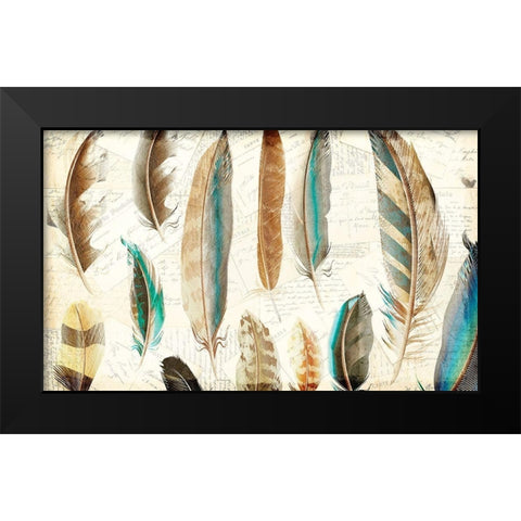 Feather Letters 1 Black Modern Wood Framed Art Print by Kimberly, Allen