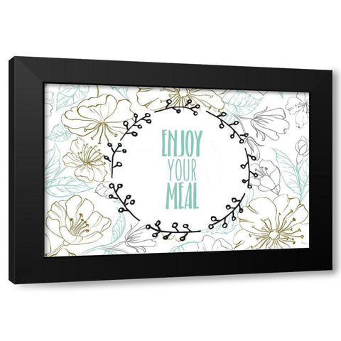Enjoy Your Meal Black Modern Wood Framed Art Print with Double Matting by Kimberly, Allen