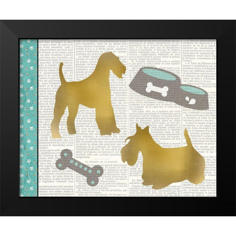 Ruff Ruff 5 Black Modern Wood Framed Art Print by Kimberly, Allen