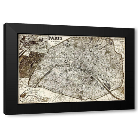 Paris 1878 Black Modern Wood Framed Art Print with Double Matting by Kimberly, Allen