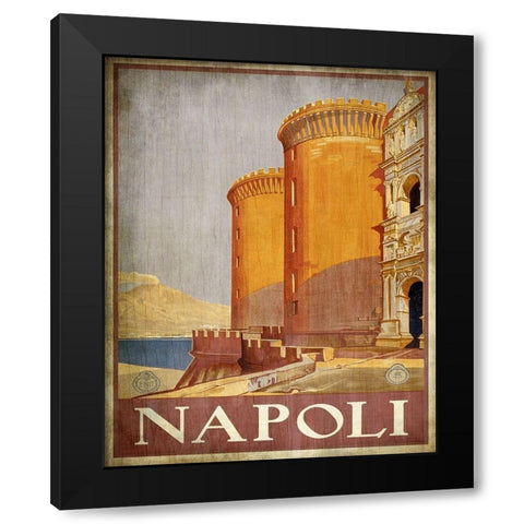 Vintage Travel Poster 1 Black Modern Wood Framed Art Print with Double Matting by Kimberly, Allen