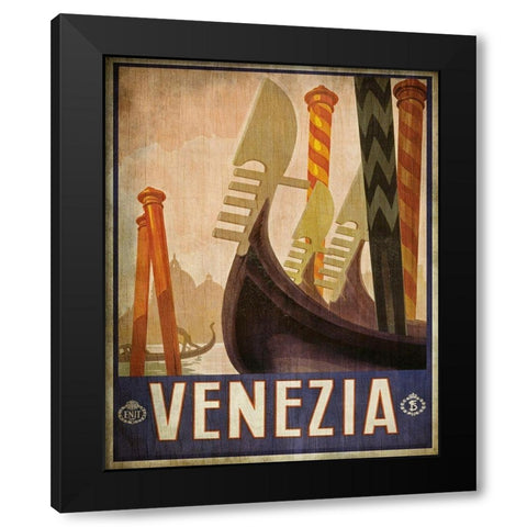 Vintage Travel Poster 2 Black Modern Wood Framed Art Print with Double Matting by Kimberly, Allen