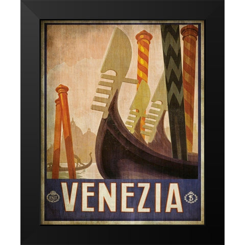 Vintage Travel Poster 2 Black Modern Wood Framed Art Print by Kimberly, Allen