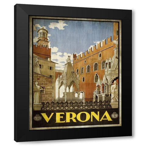 Vintage Travel Poster 3 Black Modern Wood Framed Art Print with Double Matting by Kimberly, Allen