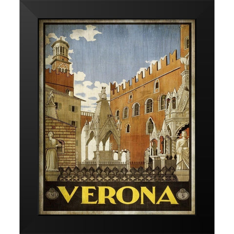 Vintage Travel Poster 3 Black Modern Wood Framed Art Print by Kimberly, Allen