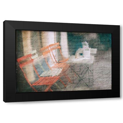 Sidewalk Cafe Black Modern Wood Framed Art Print by Kimberly, Allen