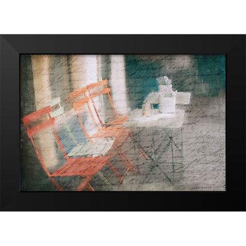 Sidewalk Cafe Black Modern Wood Framed Art Print by Kimberly, Allen