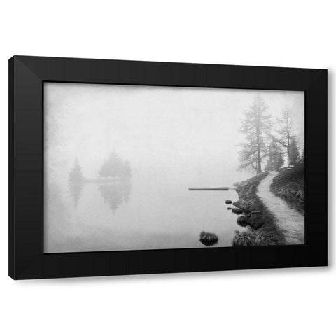 Dusk at the Lake Black Modern Wood Framed Art Print with Double Matting by Kimberly, Allen