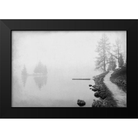 Dusk at the Lake Black Modern Wood Framed Art Print by Kimberly, Allen