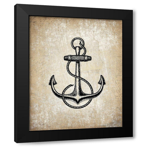 Anchors Away 1 Black Modern Wood Framed Art Print with Double Matting by Kimberly, Allen