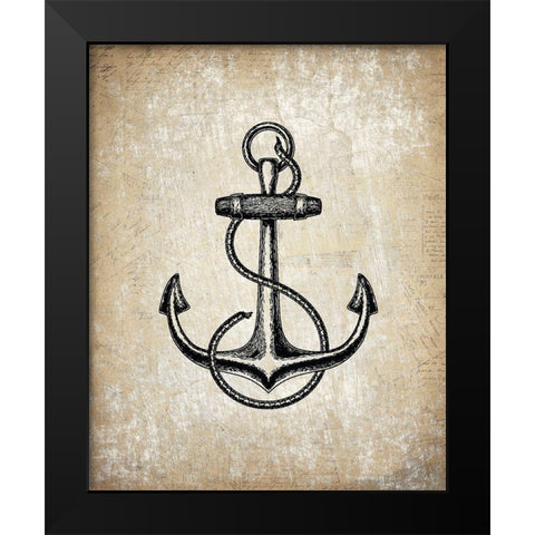 Anchors Away 1 Black Modern Wood Framed Art Print by Kimberly, Allen