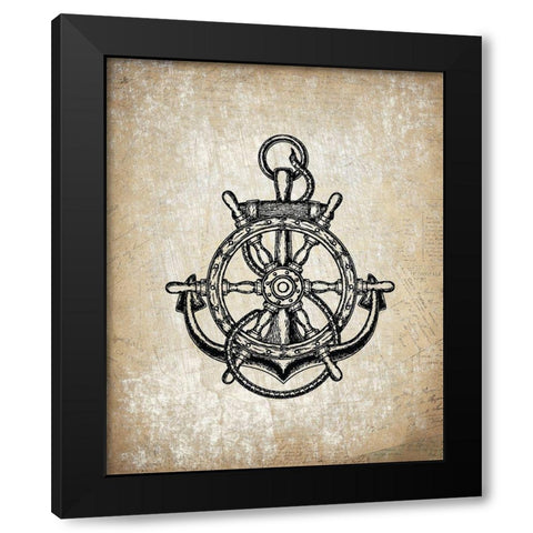 Anchors Away 2 Black Modern Wood Framed Art Print with Double Matting by Kimberly, Allen