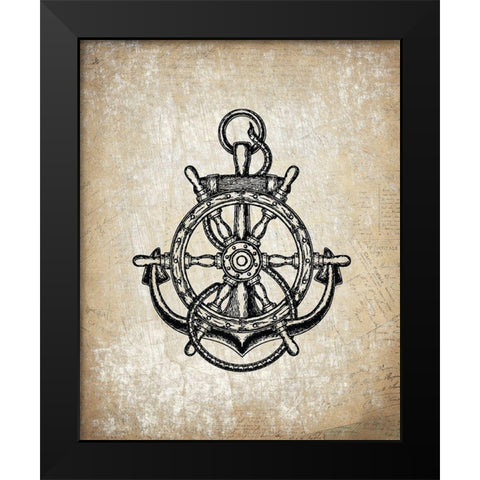 Anchors Away 2 Black Modern Wood Framed Art Print by Kimberly, Allen