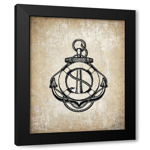 Anchors Away 3 Black Modern Wood Framed Art Print with Double Matting by Kimberly, Allen