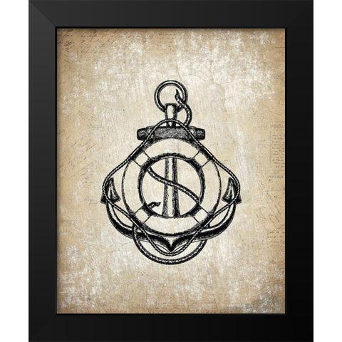 Anchors Away 3 Black Modern Wood Framed Art Print by Kimberly, Allen