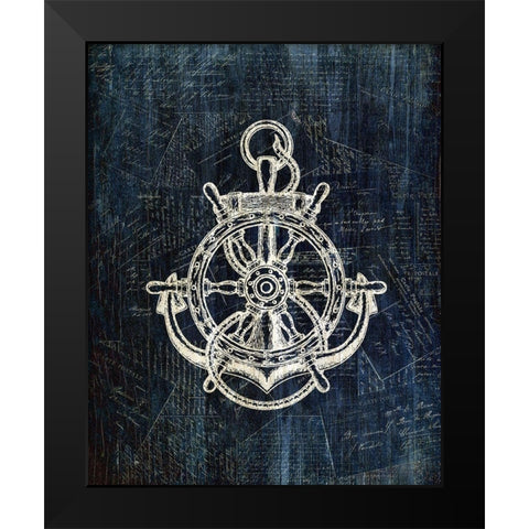 Inverted Anchors Away 2 Black Modern Wood Framed Art Print by Kimberly, Allen