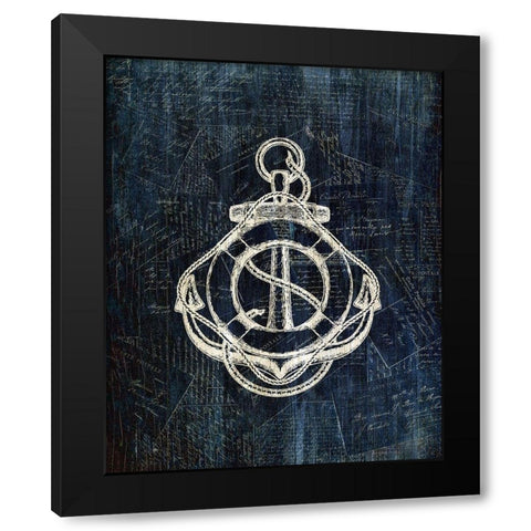 Inverted Anchors Away 3 Black Modern Wood Framed Art Print by Kimberly, Allen