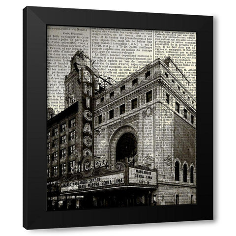 Newspaper City 2 Black Modern Wood Framed Art Print with Double Matting by Kimberly, Allen