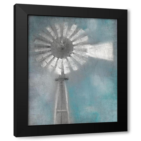 Windmill Black Modern Wood Framed Art Print with Double Matting by Allen, Kimberly