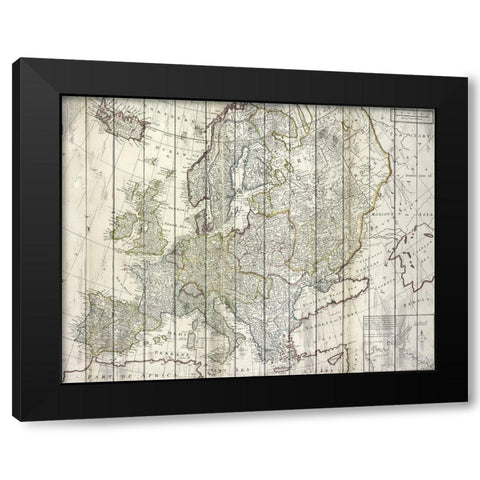 Europe Map  Black Modern Wood Framed Art Print with Double Matting by Kimberly, Allen