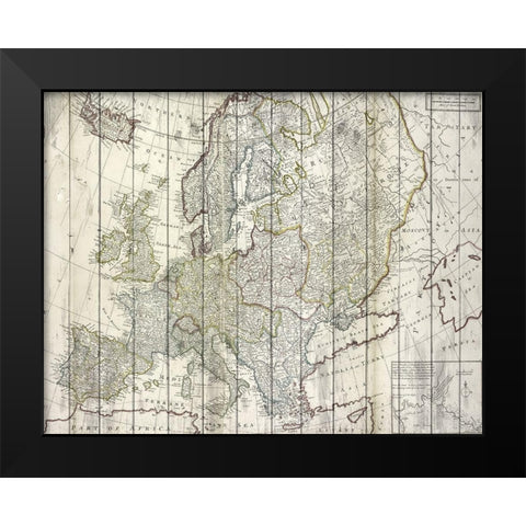 Europe Map  Black Modern Wood Framed Art Print by Kimberly, Allen