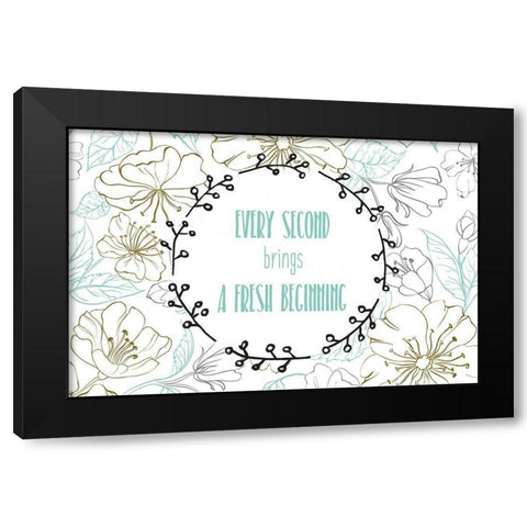 Beginnings 1 Black Modern Wood Framed Art Print with Double Matting by Kimberly, Allen