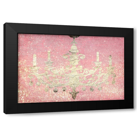 Glitter Chandelier Black Modern Wood Framed Art Print with Double Matting by Kimberly, Allen