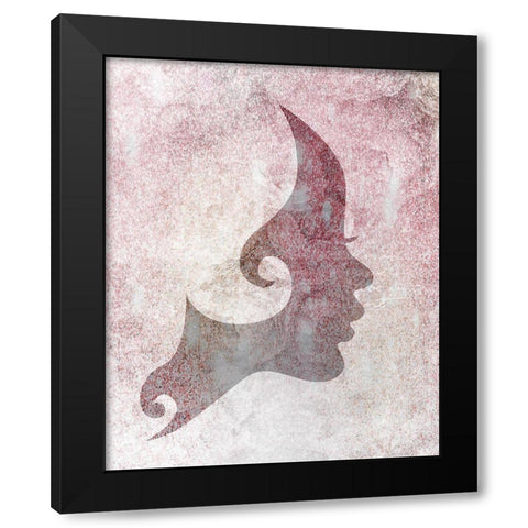 Silhouette 1 Black Modern Wood Framed Art Print with Double Matting by Kimberly, Allen