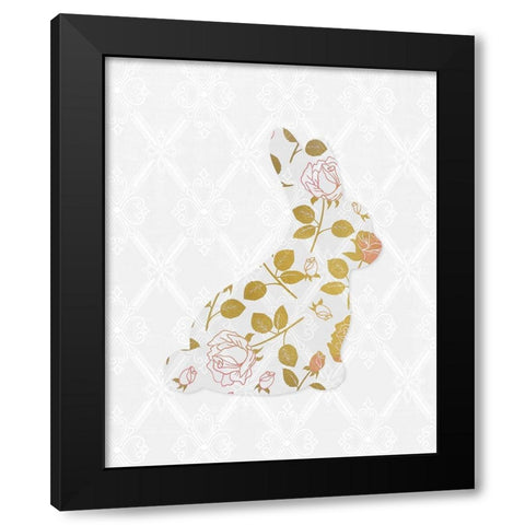 Latice Bunny 1 Black Modern Wood Framed Art Print with Double Matting by Kimberly, Allen
