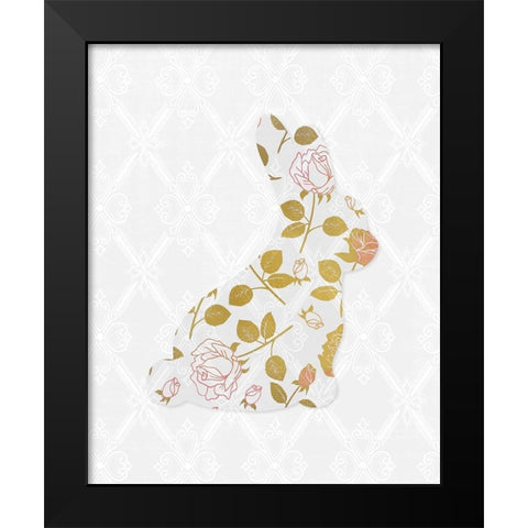 Latice Bunny 1 Black Modern Wood Framed Art Print by Kimberly, Allen