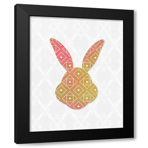 Latice Bunny 2 Black Modern Wood Framed Art Print with Double Matting by Kimberly, Allen