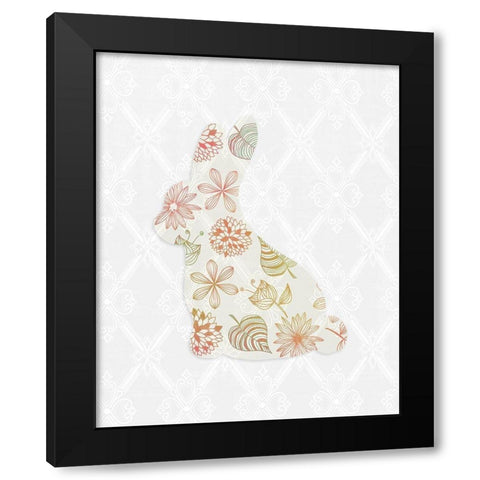 Latice Bunny 3 Black Modern Wood Framed Art Print by Kimberly, Allen