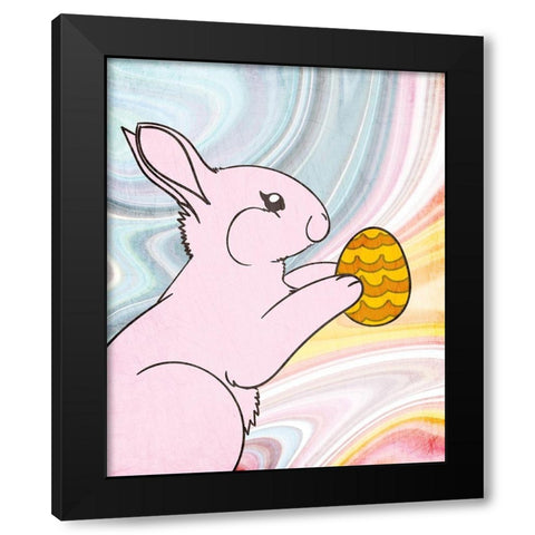 Marbled Bunny 2 Black Modern Wood Framed Art Print with Double Matting by Kimberly, Allen