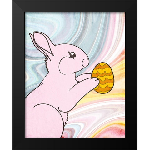 Marbled Bunny 2 Black Modern Wood Framed Art Print by Kimberly, Allen