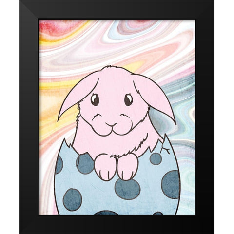 Marbled Bunny 3 Black Modern Wood Framed Art Print by Kimberly, Allen