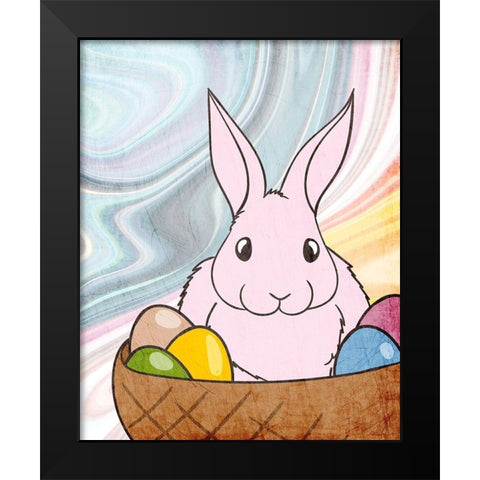 Marbled Bunny 4 Black Modern Wood Framed Art Print by Kimberly, Allen