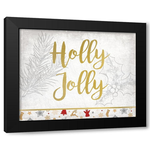 Christmas Jingle 5 Black Modern Wood Framed Art Print with Double Matting by Kimberly, Allen
