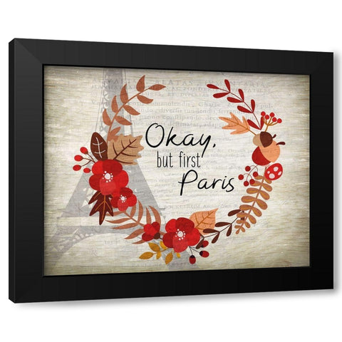 Paris in the Fall 4 Black Modern Wood Framed Art Print with Double Matting by Kimberly, Allen