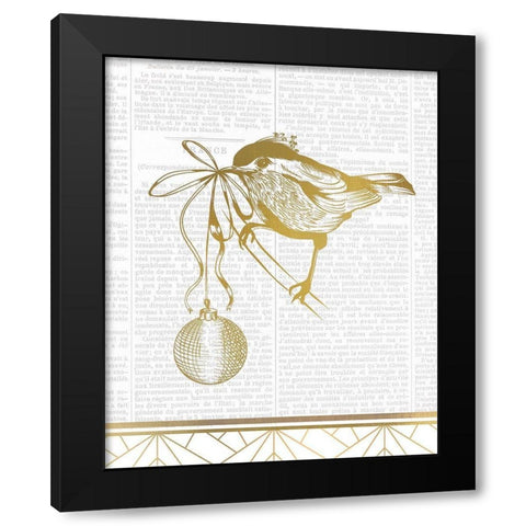 Newspaper Christmas 3 Black Modern Wood Framed Art Print by Kimberly, Allen