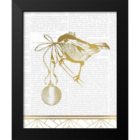 Newspaper Christmas 3 Black Modern Wood Framed Art Print by Kimberly, Allen