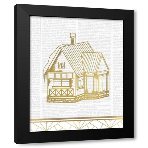 Newspaper Christmas 4 Black Modern Wood Framed Art Print by Kimberly, Allen