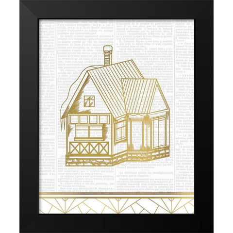 Newspaper Christmas 4 Black Modern Wood Framed Art Print by Kimberly, Allen